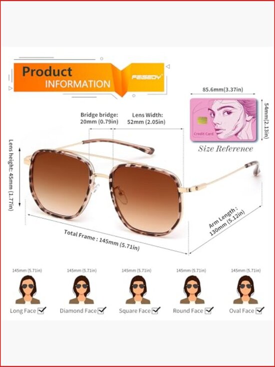Retro Aviator Square Metal Frame Sunglasses UV400 Non-Polarized Unisex